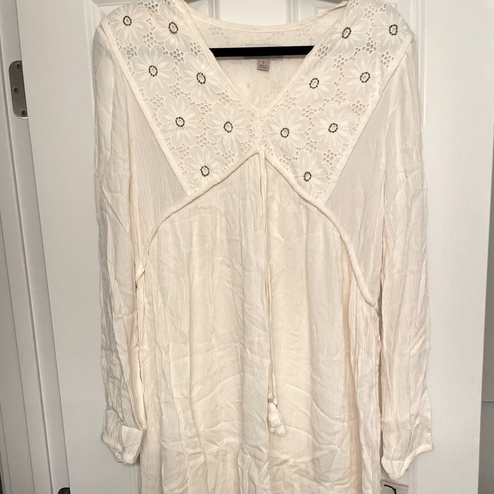 Ivory Knox Rose Dress Size Large New WIth Tags